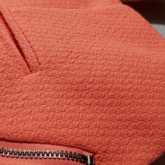 Apt. 9 Blazer Women's Size Xs x-small Coral asymmetrical zipper 100% polyester - Picture 8 of 11